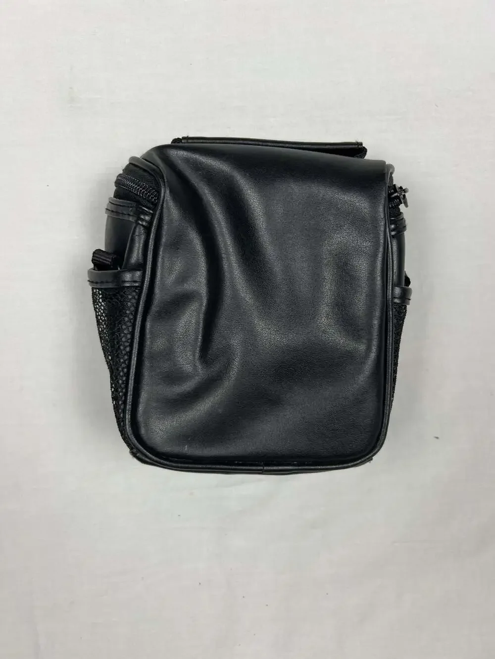 Icon Black Faux Leather Small Camera Bag Case with Detachable Shoulder Strap